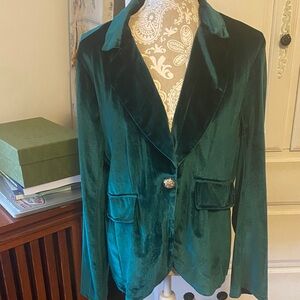 Source Unknown Green Velvet Women's Blazer